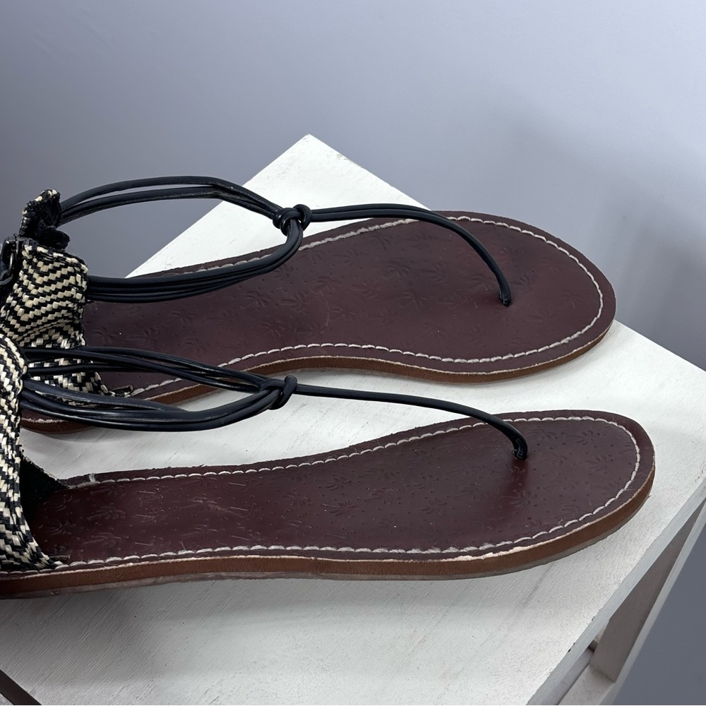 Vintage Roxy Dayzie Thong Sandals Zip Closure Size 9.5